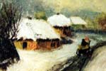 Petro Levchenko, A Village in Winter. Oil, 1905